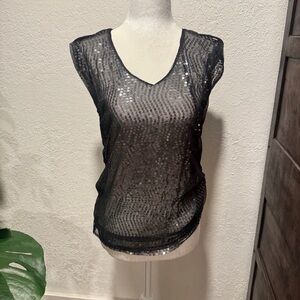 Charlotte Russe Black Sequin Top XS